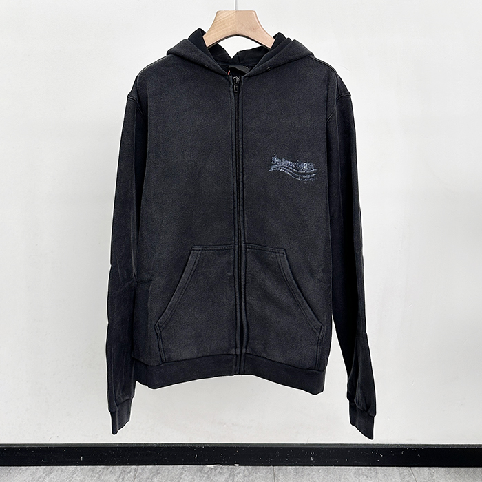 バレンシアガ ユニセックス ジップアップ フーディーTシャツ -  Hooded - bac12827x