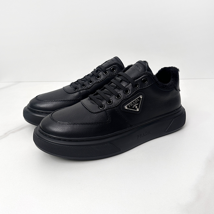   - プラダ メンズレザーランニングシューズ,PRAS0509,ブラック