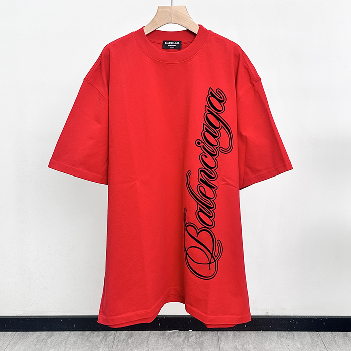 バレンシアガ メンズ カービーミディアム 핏 Tシャツ -  Curvy  Fit- bac13523x