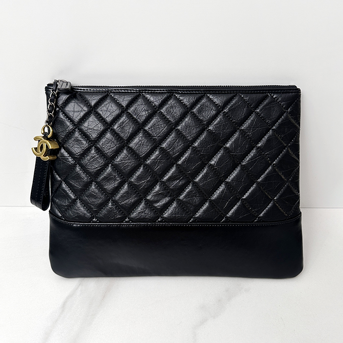 Chanel28CM - シャネル2023 ガブリエルレザークラッチバッグ,CHAB1490,28,35CM,ブラック